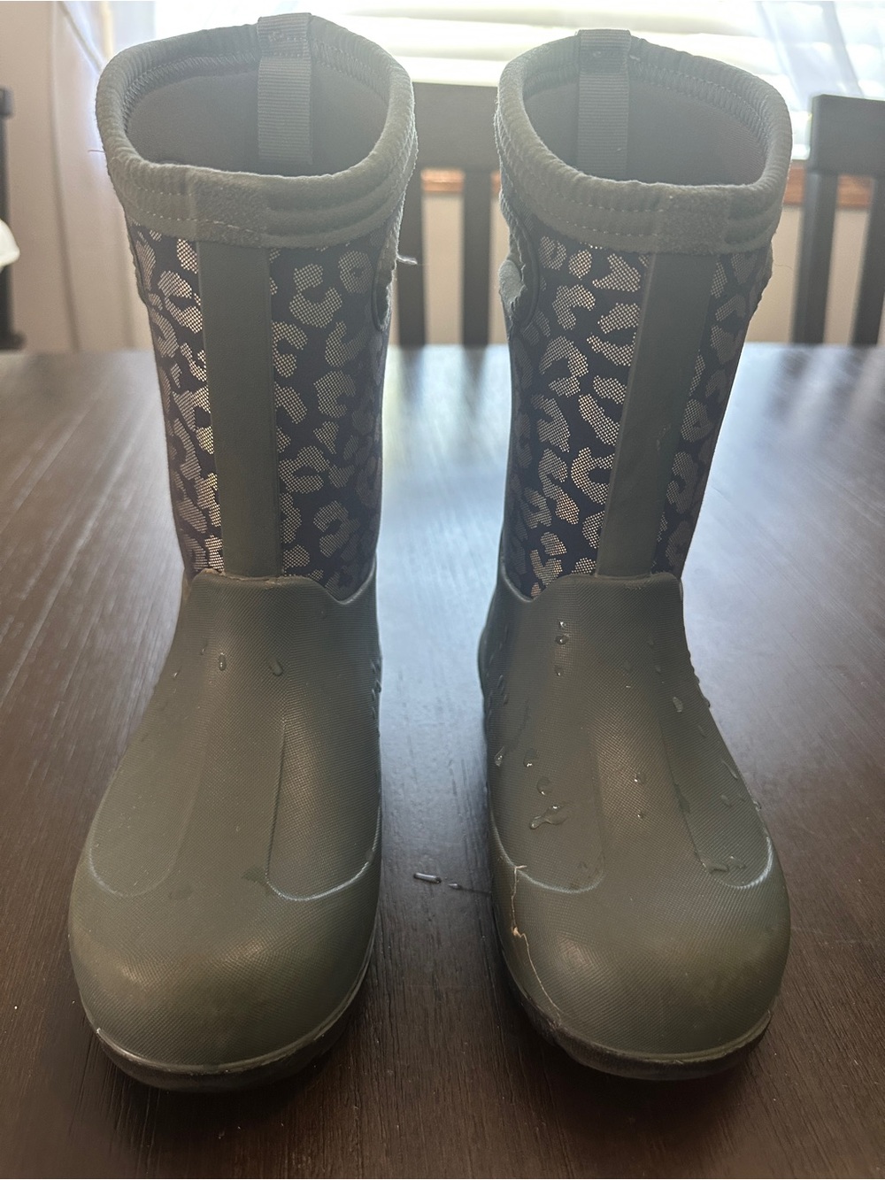 Bogs Kids Metallic Leopard-Print Kids Rain Boots